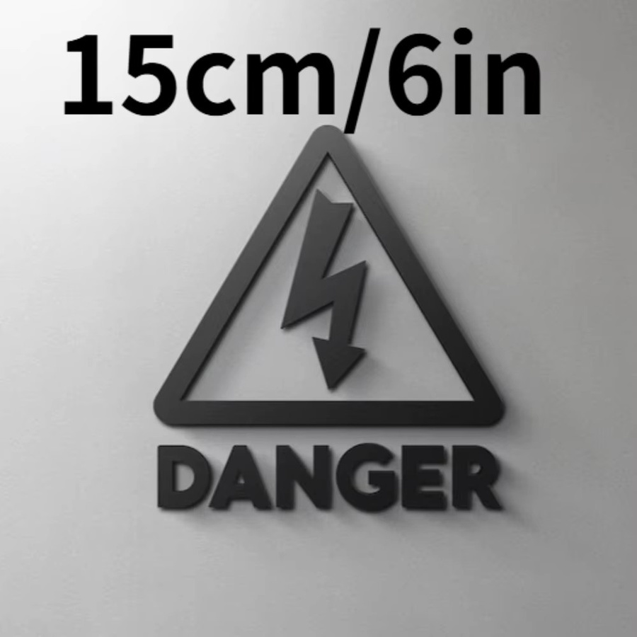 CIFBUY Gefahr Hochspannung 3D-Schild aus Acryl in Schwarz, selbstklebende Warnung zur Dekoration - Bild 3