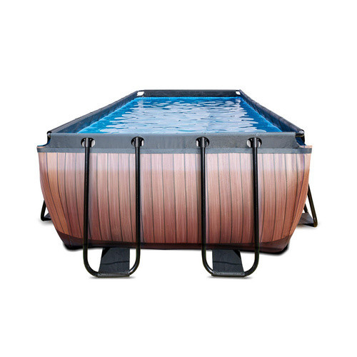 EXIT Toys Wood Pool rechteckiges Aufstellbecken mit Filterpumpe, braun, B/T/H: 540 x 250 x 122 cm - Bild 2