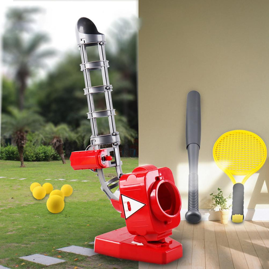 TOMTOP JMS 2 in 1 Baseball und Tennis Pitching Machine Automatische Pitcher Outdoor Sport Spiele rot Set - Bild 2