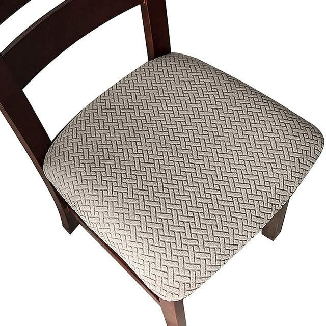 Lellen Jacquard-Stuhlbezug mit Karomuster, elastischer Stretch-Schonbezug für Esszimmerstühle, wasserabweisend und waschbar - Bild 1