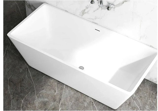 Duschparadies Freistehende Acrylbadewanne in Weiß, Rechteckig, inklusive Siphon, B/T/H: 170 x 80 x 58 cm - Bild 1