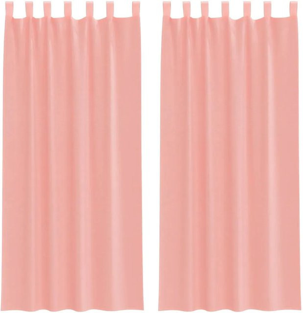 vidaXL Voile Vorhänge mit Stangentaschen aus Polyester, 2 Stück, Rosa, Breite: 140 cm, Höhe: 245 cm - Bild 1