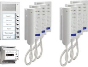 TCS Türsprechanlagen-Set PPA06-EN/02 Audio-Intercom Paketlösung für 6 Teilnehmer in Weiß - Bild 1