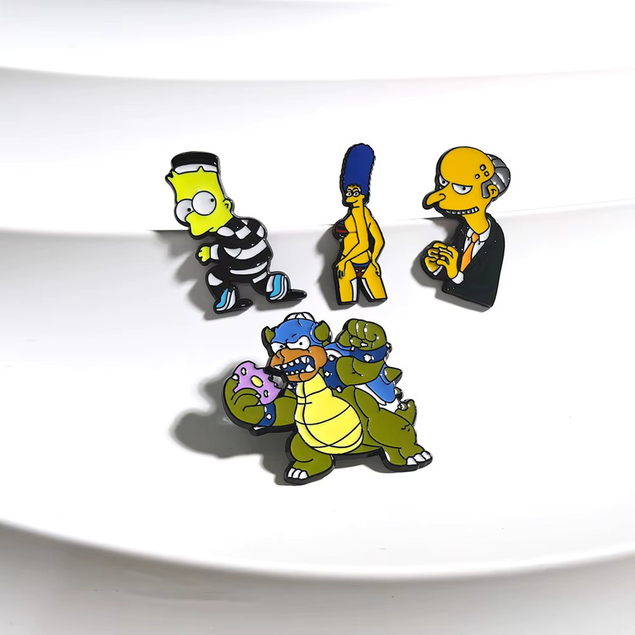 The Simpsons Broschen, Emaille-Pins, Bunt, 7 Stück - Bild 4