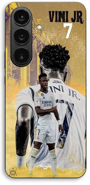 Samsung Galaxy S26 FE Hülle Wallpaper Maniacase Vinicius JR Real Madrid Design in Schwarz und Multicolour - Bild 1