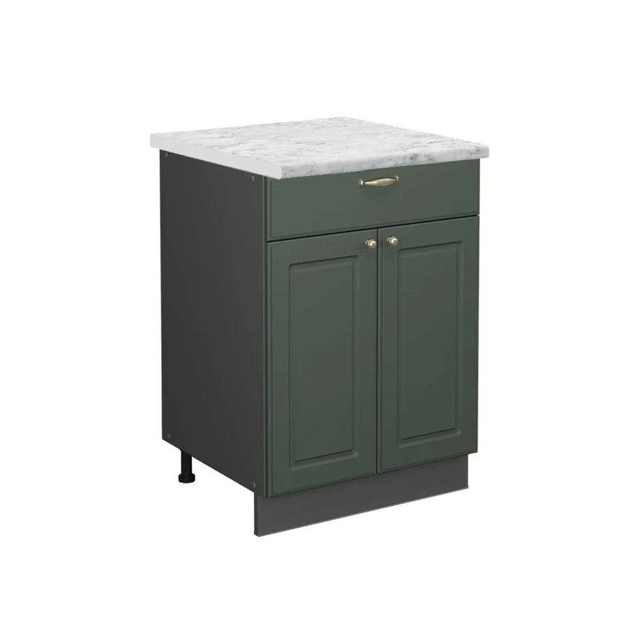 Vicco Küchenunterschrank Fame-Line in Grün-Gold und Anthrazit im Landhausstil mit Schublade und Türen, B/T/H: 60 x 60 x 82 cm - Bild 2