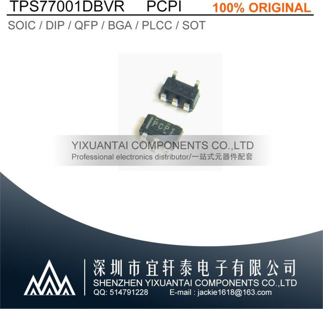 YIXUANTAI TPS77001DBVR Spannungsregler IC REG LIN POS ADJ 50MA SOT23-5, 10 Stück, Schwarz - Bild 1