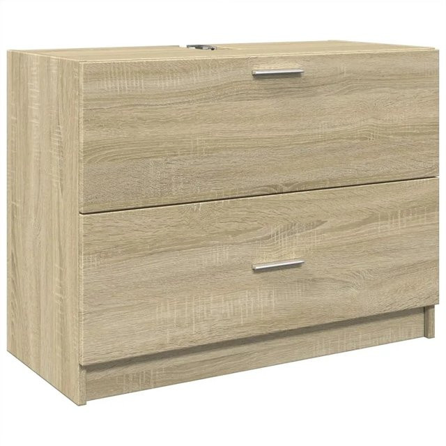 vidaXL Waschbeckenunterschrank Sonoma-Eiche in Braun aus Holzwerkstoff, B/T/H: 78 x 37 x 59 cm - Bild 1