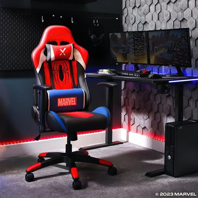 X Rocker Junior Icon Gaming-Stuhl für Kinder in Spiderman Design, Farbe Rot - Bild 1