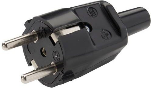 Martin Kaiser Schutzkontaktstecker 520/sw aus PVC in Schwarz 250V IP20 - Bild 1
