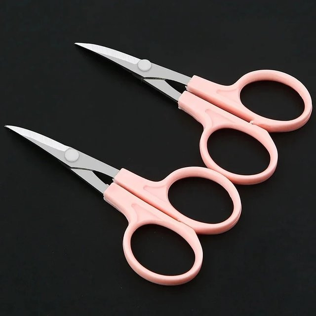 Mini-Nähscheren mit scharfem Winkelkopf und Ellenbogenschere in Pink, Länge: 11,7 cm - Bild 1