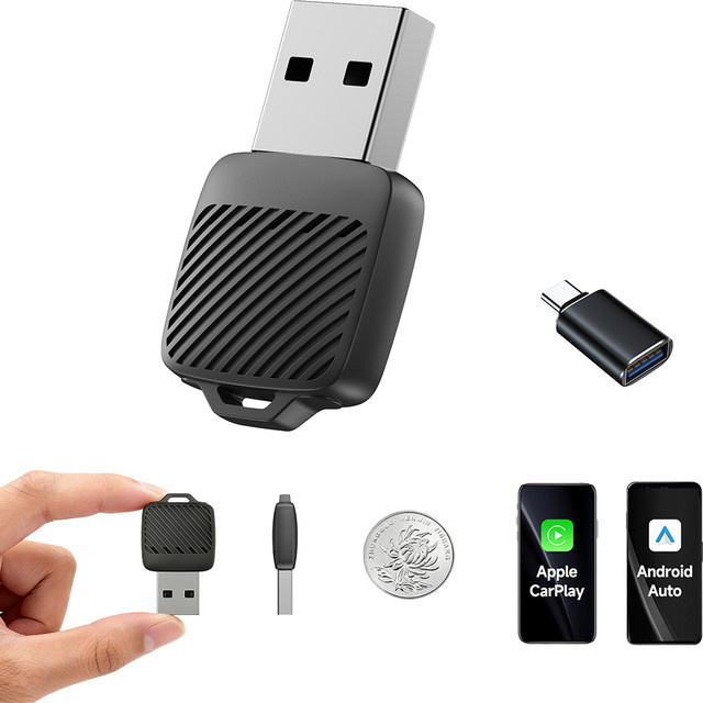 Neelyke 2-in-1 Mini Wireless CarPlay und Android Auto Adapter Schwarz - Bild 1