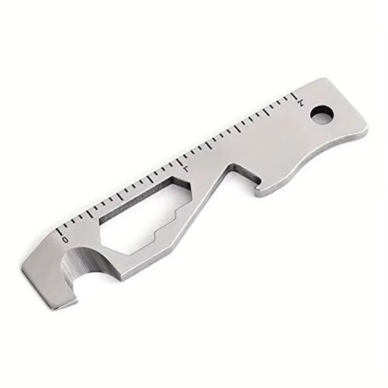 Schlüsselanhänger-Multitool EDC Multifunktionswerkzeug 10-in-1 in Silber mit Flaschenöffner, Schraubendreher und Kartonöffner - Bild 3
