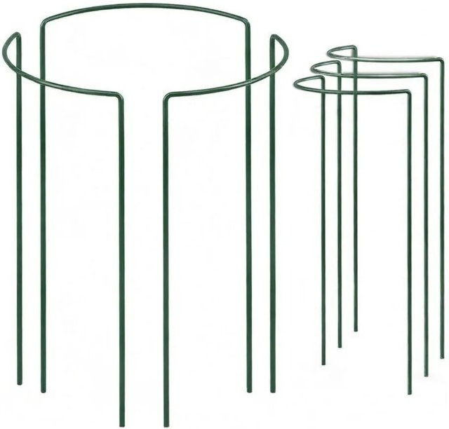 TTL GARDEN Strauchstütze Pflanzenhalter aus Metall in Grün, 3er Set, Höhe: 140 cm, Breite: 40 cm - Bild 1