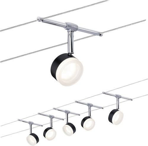 Paulmann Seil-Komplettsystem mit integriertem LED in Schwarz und Chrom - Bild 1