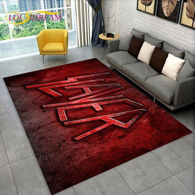 ChenYing01 Slayer Heavy Metal Band Teppich, rot, rutschfest und waschbar, B/T: 60 x 40 cm - Bild 1