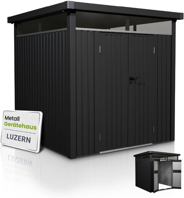 Juskys Gerätehaus Luzern M Metall Geräteschuppen Anthrazit 5,2 m² - Bild 1