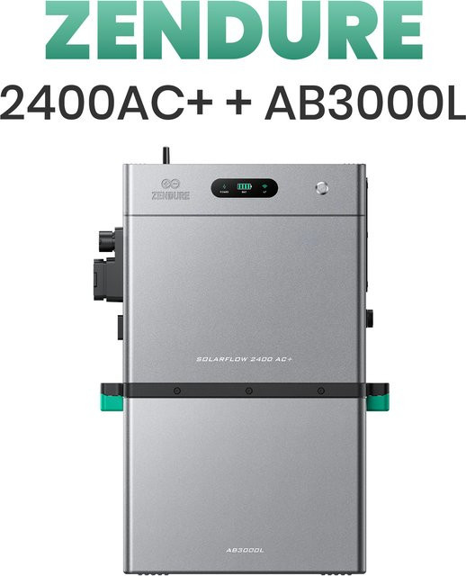 Zendure SolarFlow 2400 AC+ und AB3000L Solarspeicher 2.88kWh in Grau - Bild 1