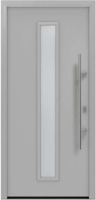 EcoStar Haustür Isopro IP 020S mit Glaseinsatz, Weißaluminium, B: 110 cm, H: 210 cm, DIN Rechts - Bild 1