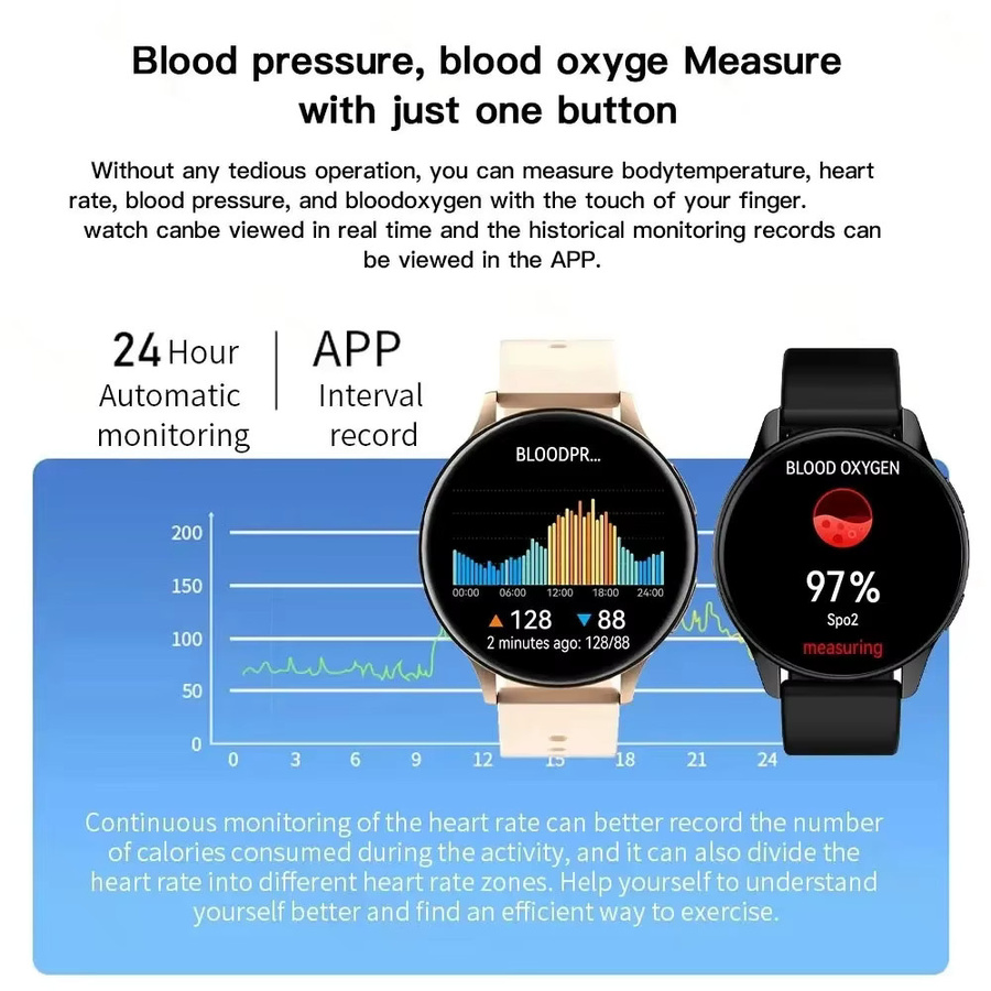 LIGE Smartwatch, Schwarz, Unisex - Bild 5