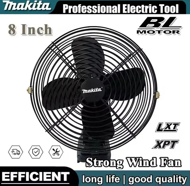 Makita Camping-Ventilator 8 Zoll aus Metall in Schwarz für 18V 20V Akku - Bild 1