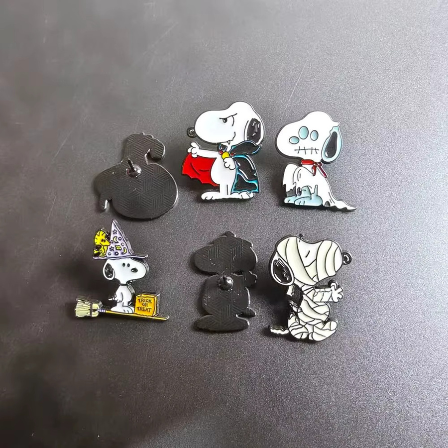 Bandai Snoopy Halloween Emaille-Pins, 6-teiliges Set, Bunt - Bild 3