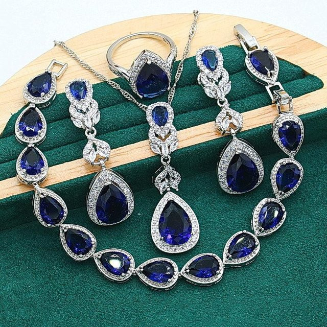 YIRAN Jewelry Schmuck-Set, Diamant, Zirkon, Grau, Unisex - Bild 1