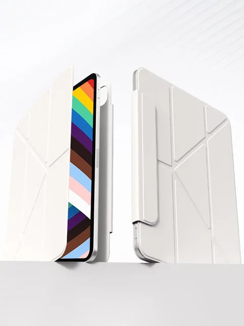 Apple iPad Hülle Magnetic Smart Cover für iPad Air 11 Zoll 13 Zoll M3, iPad Pro 12,9 Zoll, iPad Mini und iPad 10. Generation in Grau oder Weiß - Bild 1