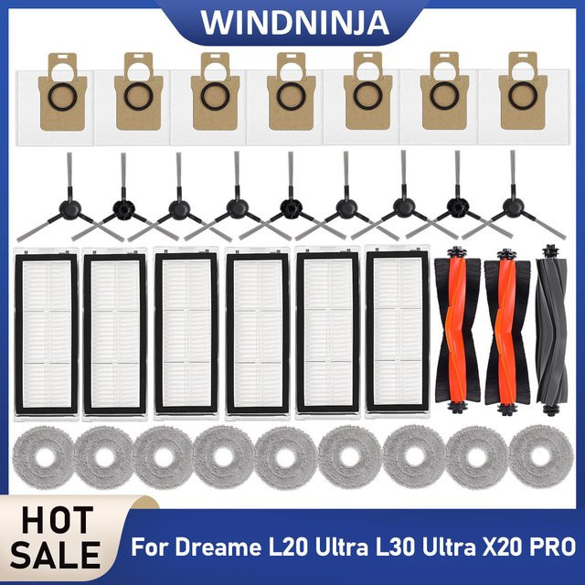 Zubehör Kit für Dreame Bot L30 Ultra, L20 Ultra und X20 Pro mit Filtern, Seitenbürsten, Staubbeuteln und Mopptüchern in Multicolour - Bild 1