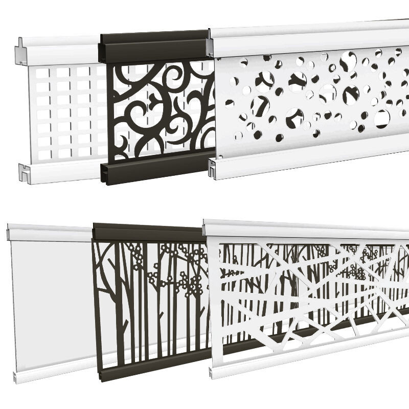 Sichtschutzzaun Dekorelemente T&J aus Aluminium in Weiß, Höhe: 180 cm, Breite: 28 cm, Tiefe: 2 cm - Bild 1