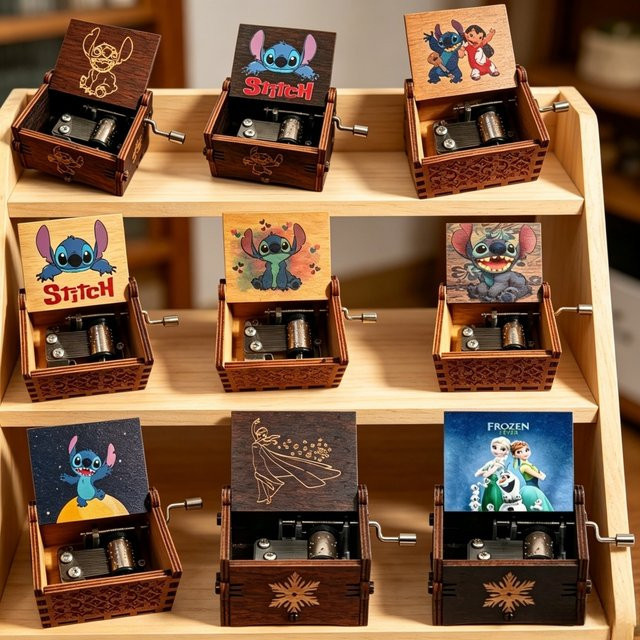 MINISO Disney Die Eiskönigin Holz-Spieluhr mit Handkurbel - Bild 1