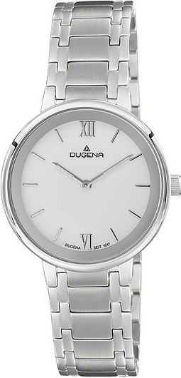 Dugena Damenuhr, Analoguhr, Quarz, Edelstahl, Weiß, 33 mm - Bild 1