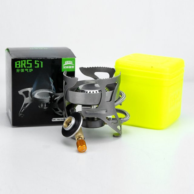 BRS Camping-Gasherd BRS-51, faltbarer Outdoor-Kochherd in Silber, 3240 W, tragbarer Propan-Butan-Gasbrenner für Angeln, Kochen und Picknick - Bild 1