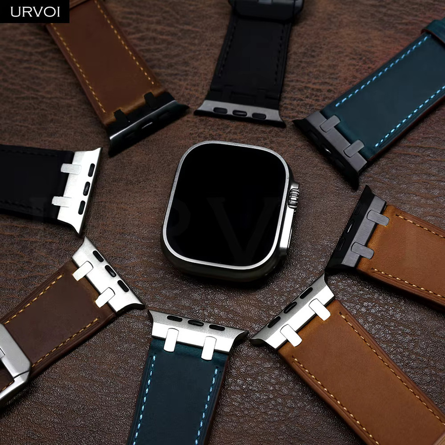 URVOI Uhrenarmband Leder, Vintage, Unisex, 46 mm, 49 mm - Bild 3