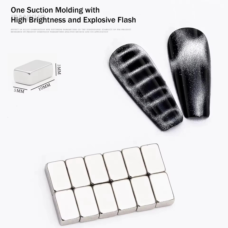 LULAA Nagel Magnet Set, Beige, 12 Stück - Bild 3
