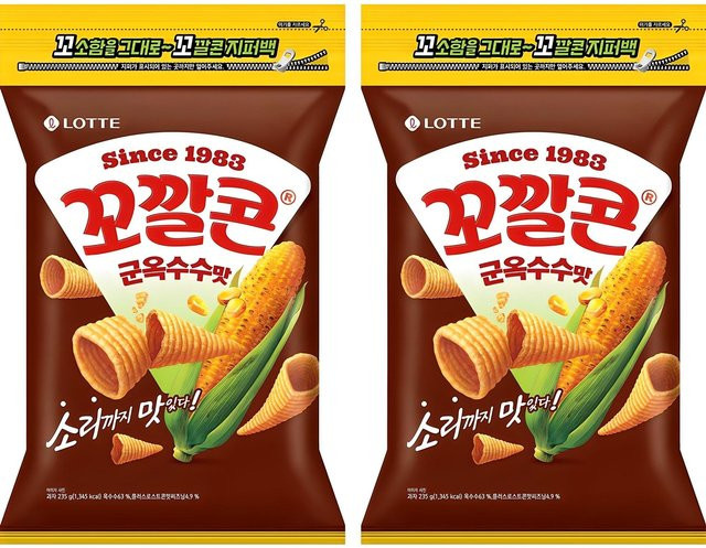Lotte Kkokkalcorn Chips Gerösteter Maisgeschmack 2 x 235 g - Bild 1