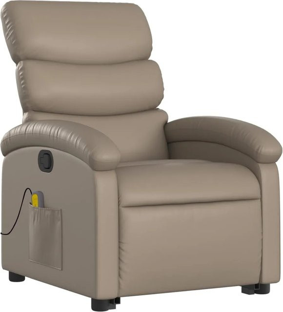 vidaXL Massagesessel mit Aufstehhilfe in Cappuccino-Braun aus Kunstleder - Bild 1