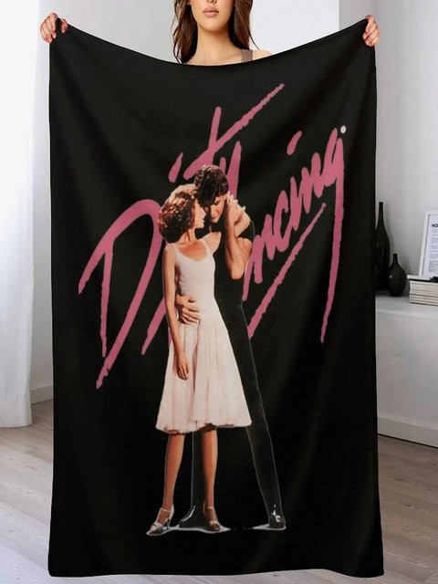 Dirty Dancing Wohndecke aus weichem Plüsch, kariert, grau/schwarz, B: 125 cm, T: 150 cm - Bild 1