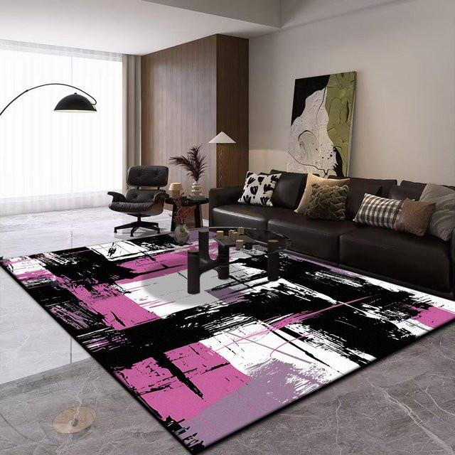 Moderner abstrakter Teppich Karpetti in Mehrfarbig, rutschfest und waschbar, B/T: 90 x 60 cm - Bild 1