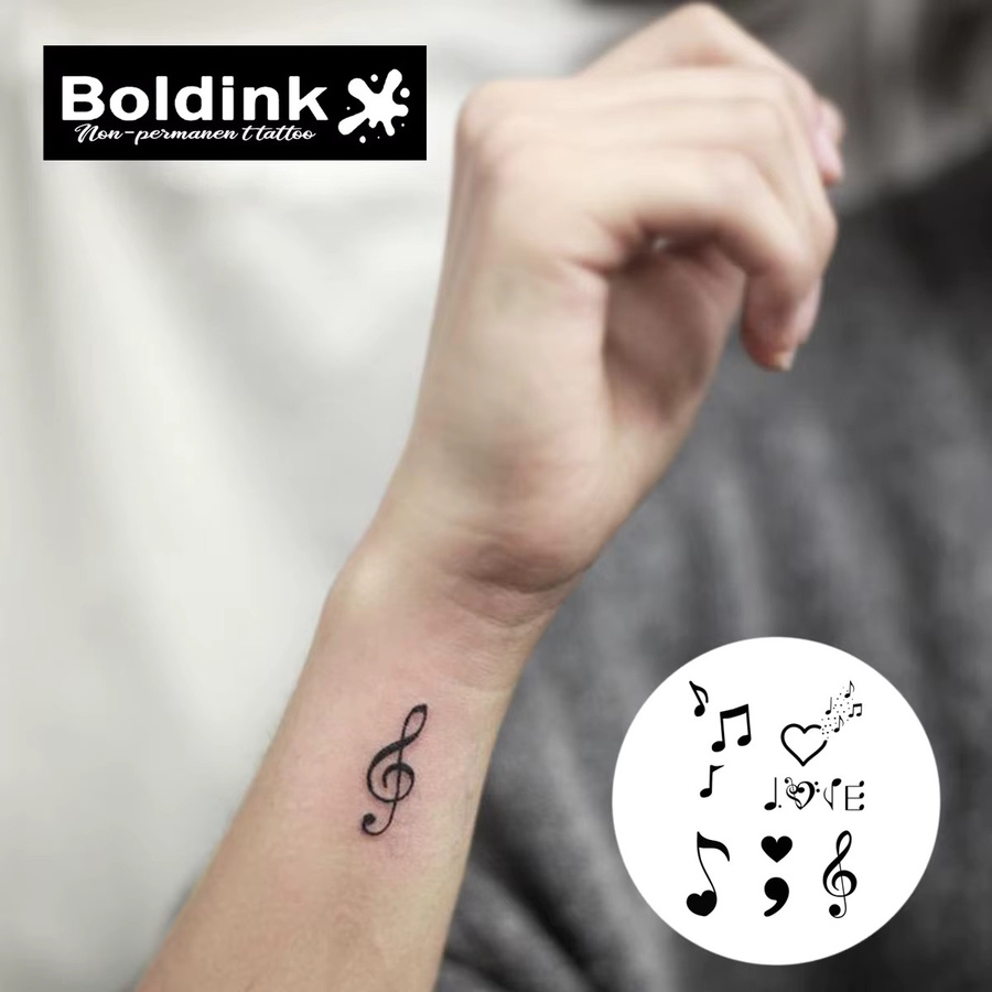 Boldink Temporäres Tattoo, Musik, wasserdicht, semi-permanent - Bild 2