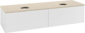 V&B Waschtischunterschrank Antao mit Frontstruktur und Beleuchtung in Weiß, B/T: 160 x 50 cm - Bild 1