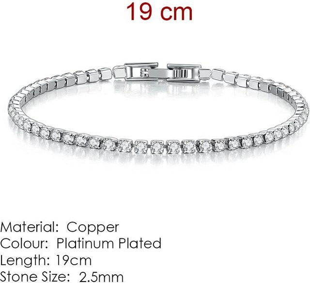 Tennisarmband Silber, Zirkonia, Kristall, Unisex - Bild 1