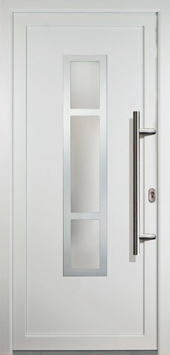 Meeth Aluminium-Haustür Signum Alu in Weiß mit satiniertem Glaseinsatz, nach innen öffnend, ohne Türgriff, Höhe: 208,0 cm, Breite: 98,0 cm, Tiefe: 7,0 cm - Bild 1