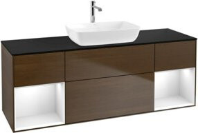 V&B Waschtischunterschrank Finion in Weiß und Braun, B/T/H: 160 x 50,1 x 50,1 cm - Bild 1