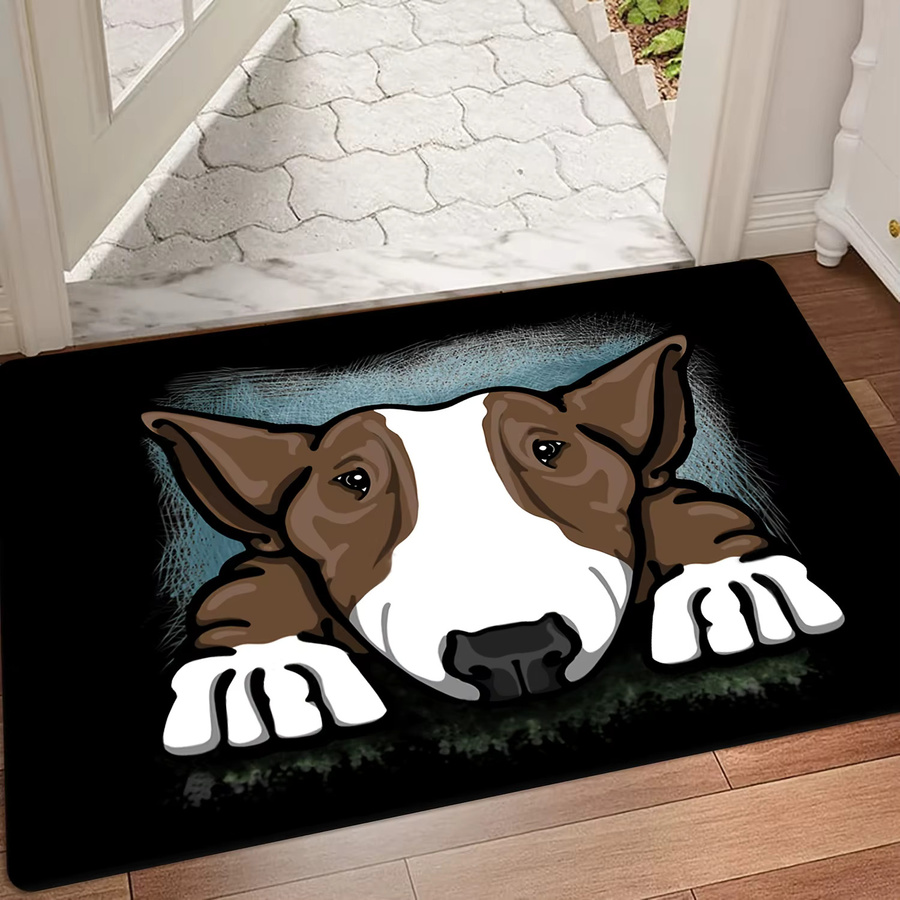 VIKAMA Cartoon-Bullterrier Hundeteppich rutschfest und schmutzabweisend, Mehrfarbig, B/T: 60 x 40 cm - Bild 5
