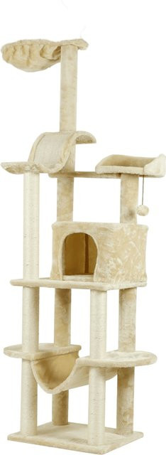 Rohrschneider Katzenbaum Travel beige mit Hängematte und Höhle aus Sisal, H x B x T: 175 x 47 x 38 cm - Bild 1