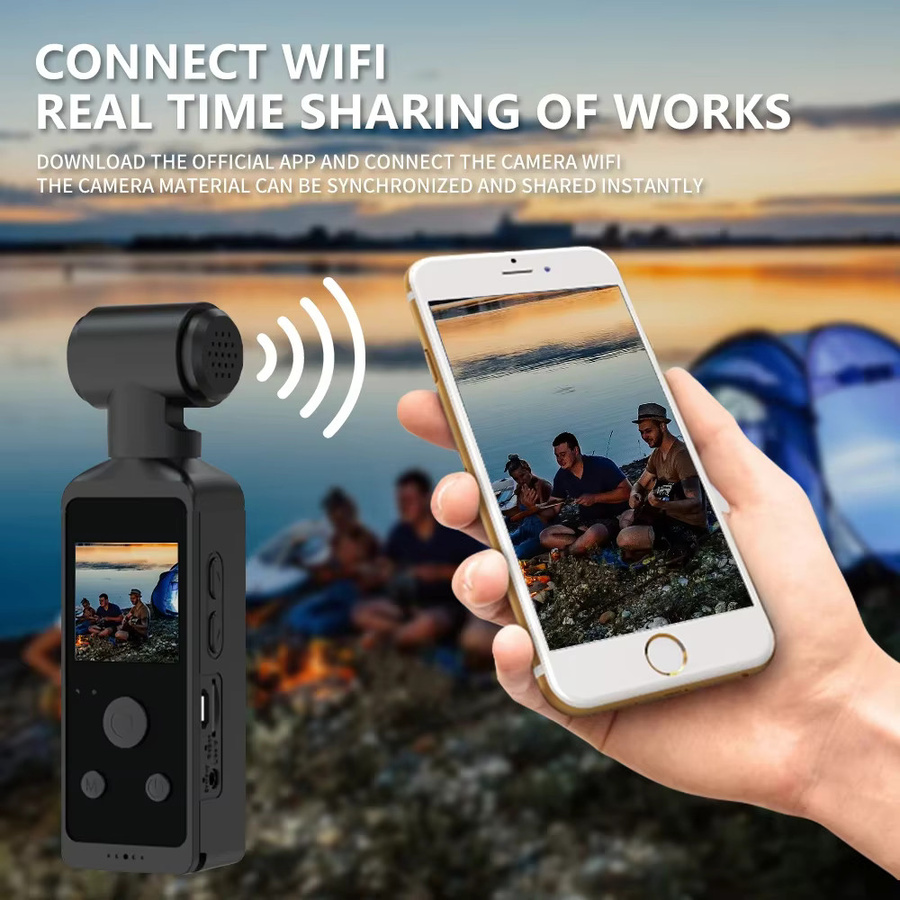DIXSG Mini Action Camcorder mit 4K 1080P HD-Auflösung, 1,3 Zoll LCD-Bildschirm, 270 Grad drehbarem Display und WLAN, Schwarz, inklusive wasserdichtem Gehäuse - Bild 3