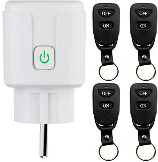 xuanlongyuan Drahtlose Smart Steckdose mit Fernbedienung 433 MHz, EU Stecker, Weiß - Bild 1