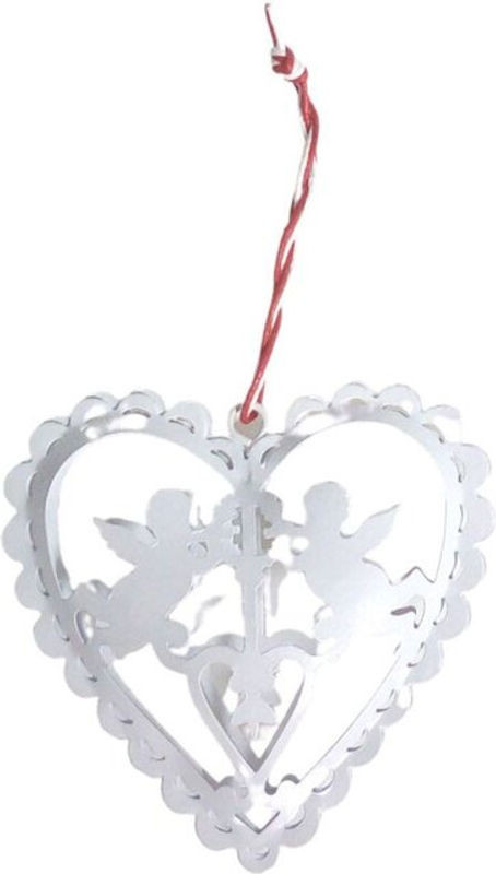 Buri Hängeornament Herz aus Metall in Weiß für deine Weihnachtsdekoration - Bild 1