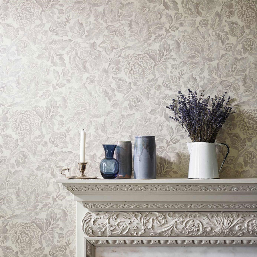 Sanderson Tapete Thackeray Fig in Grau mit botanischem Floral-Design aus Vlies - Bild 1